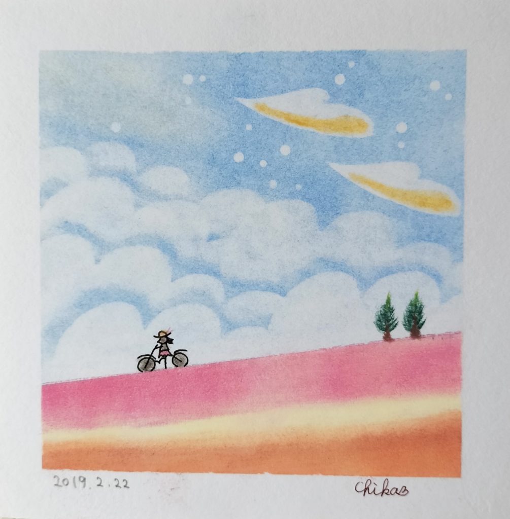 自転車に乗る少女