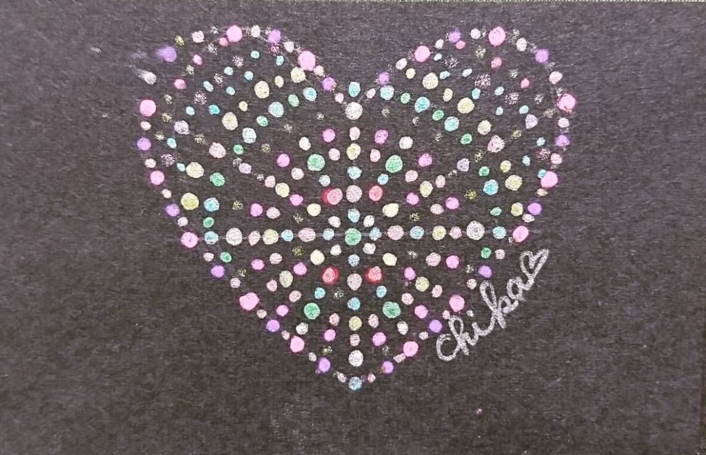 点描曼荼羅「ハート」