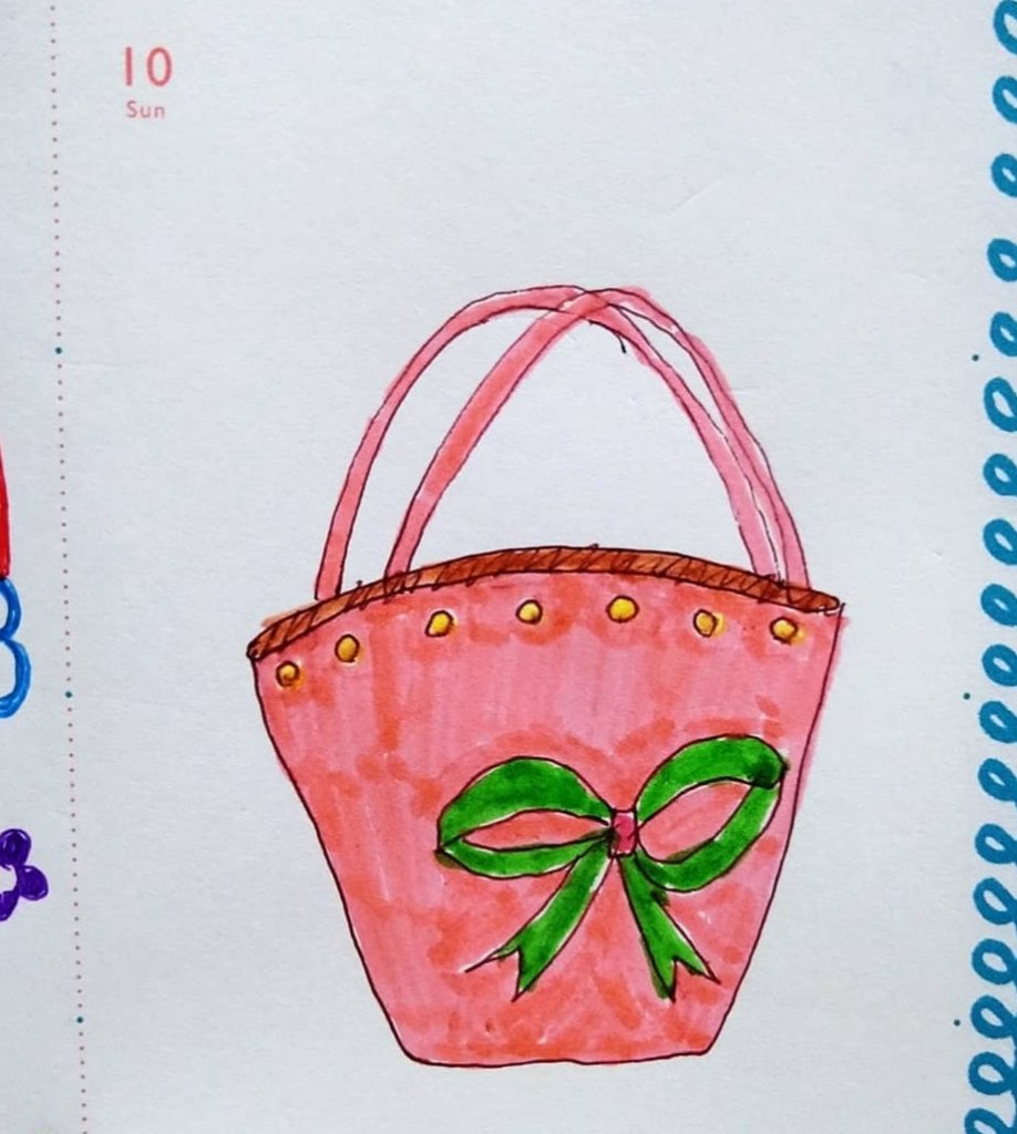 ピンクのバッグ
